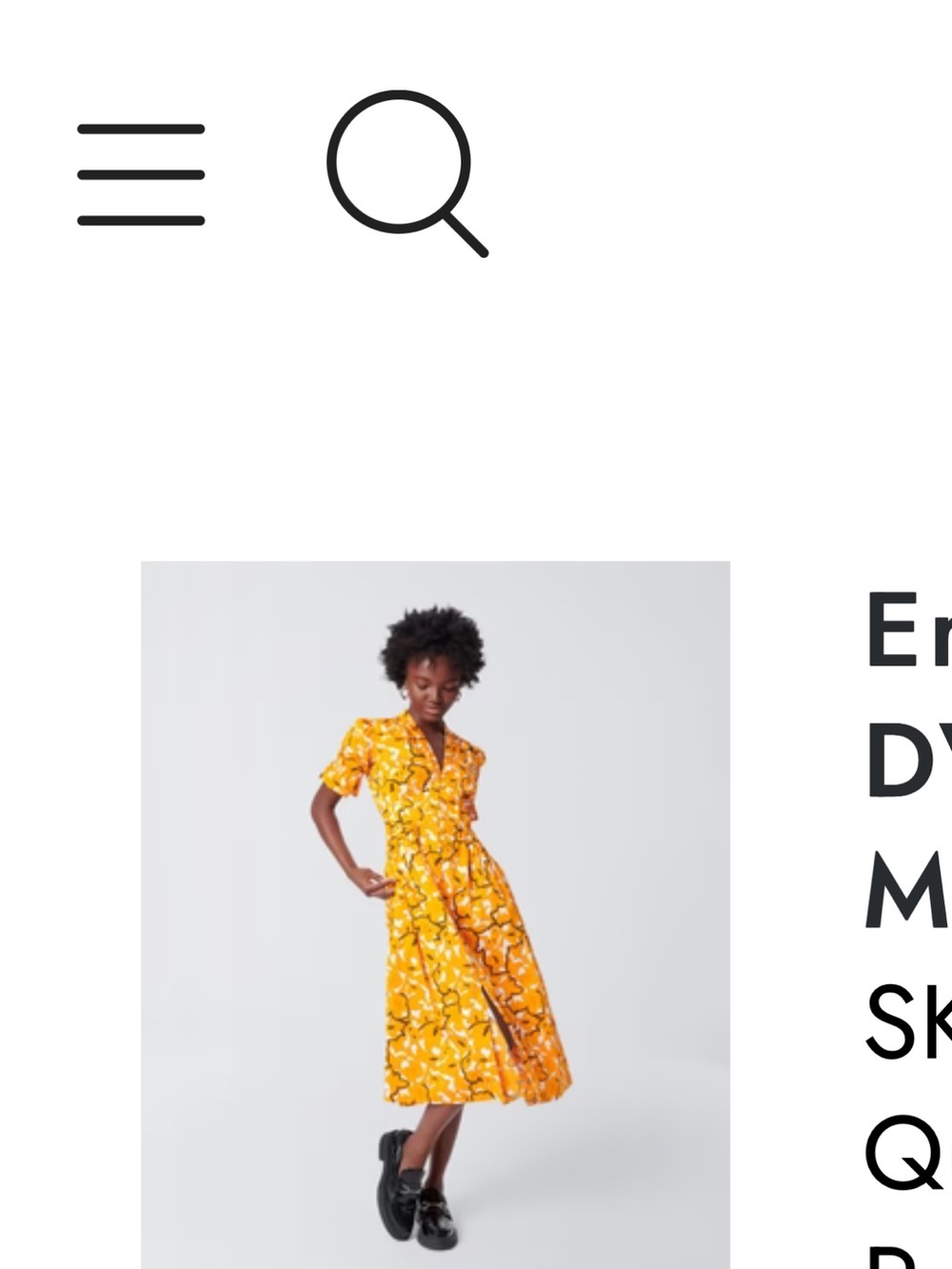 Diane Von Furstenberg Erica Yellow Floral Midi Dress